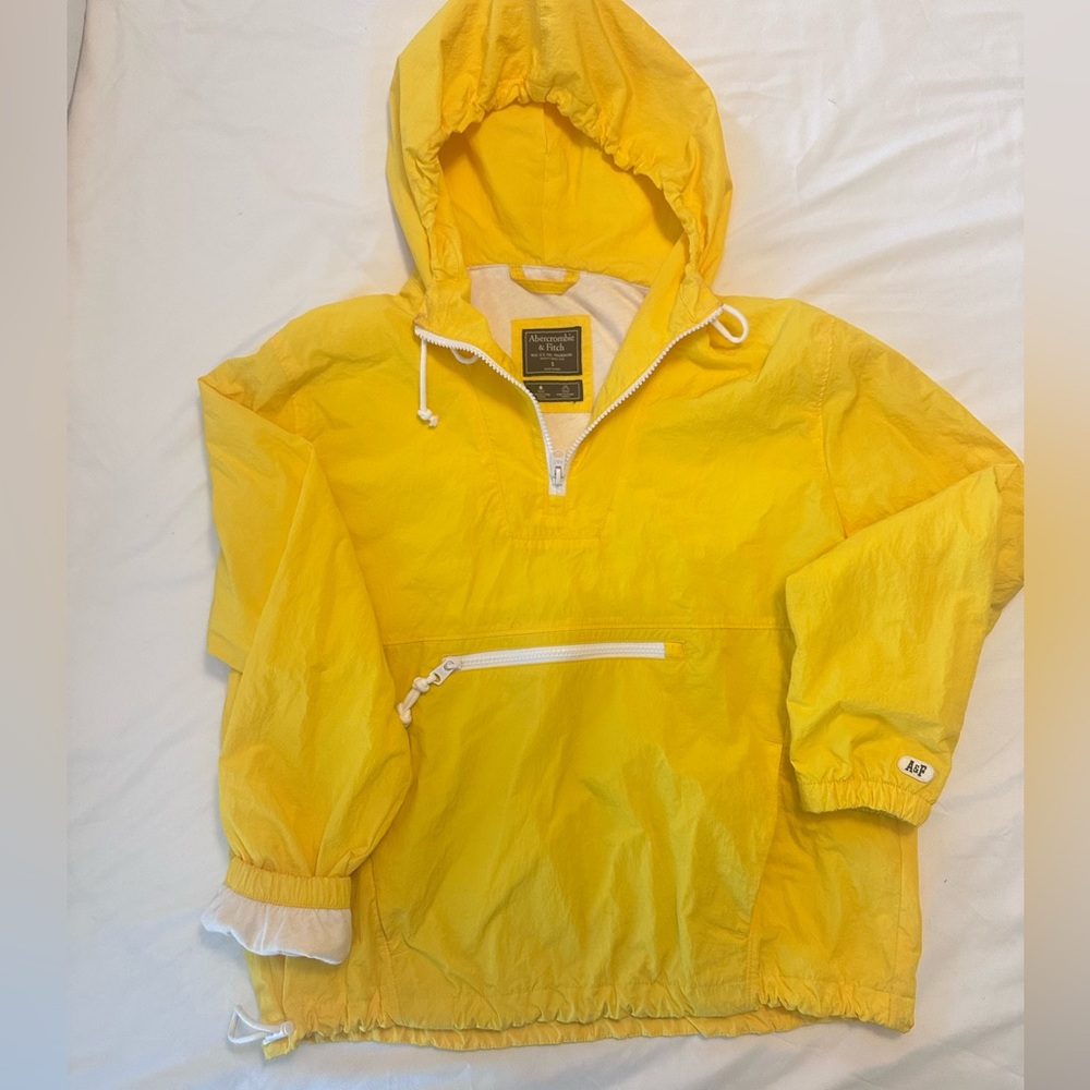 Abercrombie & Fitch Yellow Raincoat Lightweight Weather-Resistant